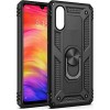 Xiaomi Redmi  9A Hybrid Shockproof Armor Case 360 Degree Metal Rotating Ring for Car Mount Holder BLACK (oem)